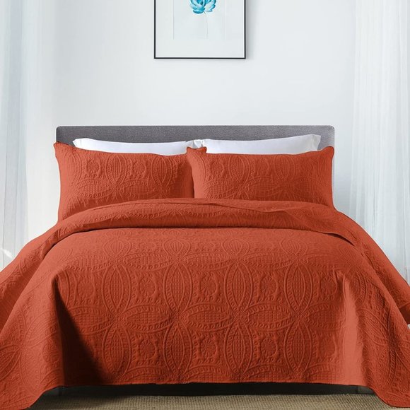 Bedding Lightweight Soft Full Size Quilt Bedspread Coverlet Burnt Orange Poshmark
